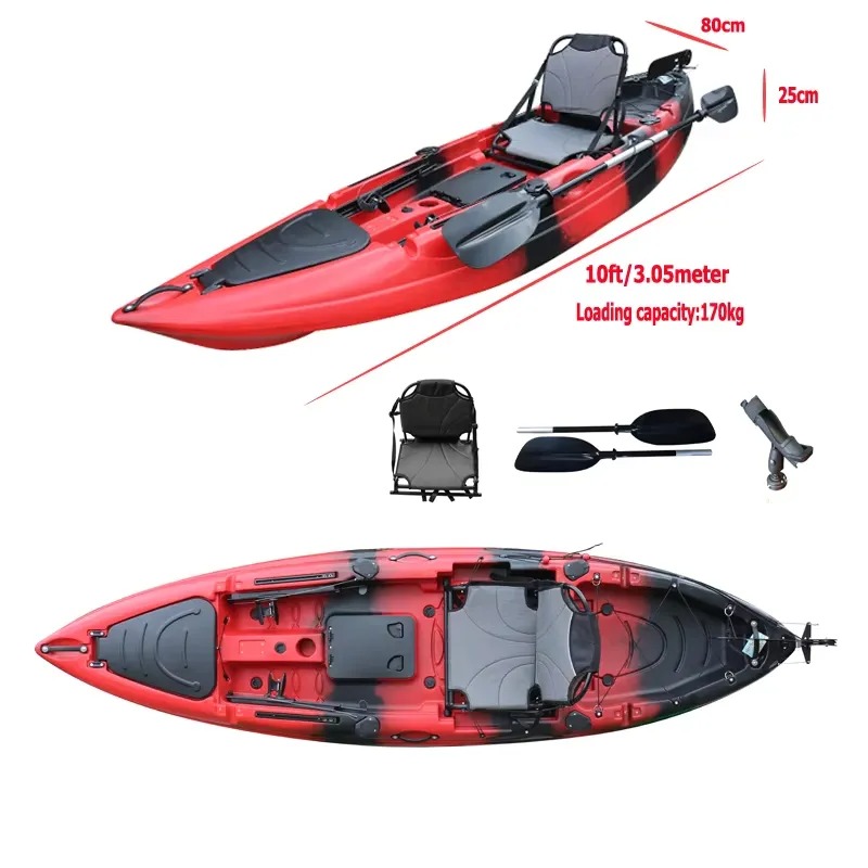 10フィートシングルシートシットオンフィッシングパドルカヤッ - Fishing Kayak Paddle のレビューと価格