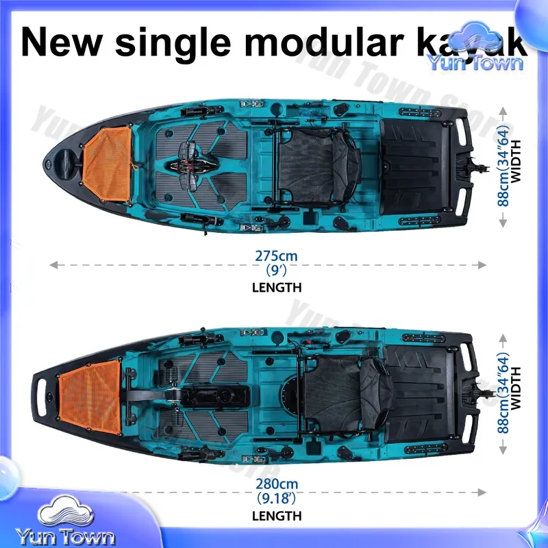 モジュラーカヤック 9.5フィート シットオントップ ペダル - Fishing Kayak Sit In のレビューと価格
